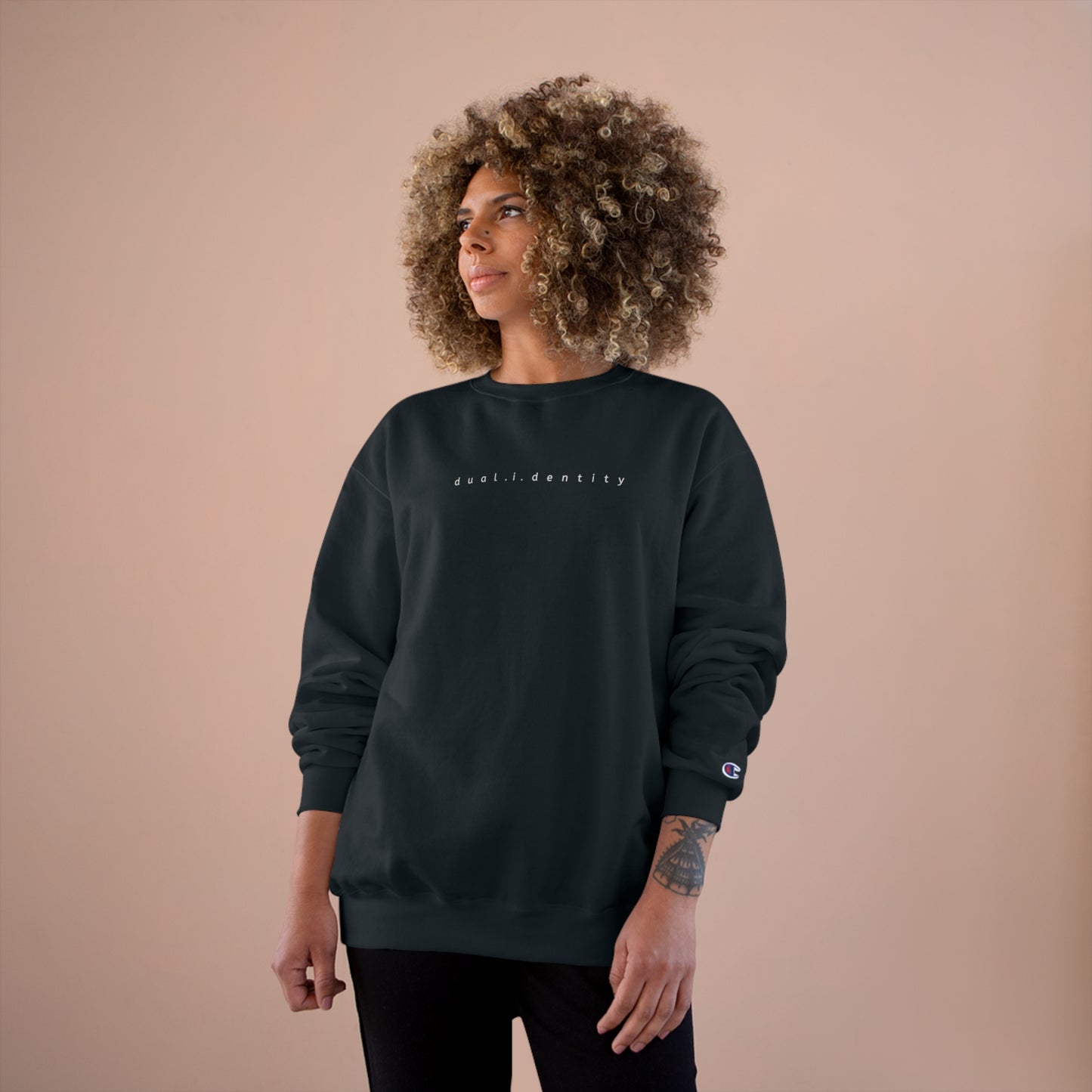 Dual Identity Black Sweatshirt – Minimalist Streetwear