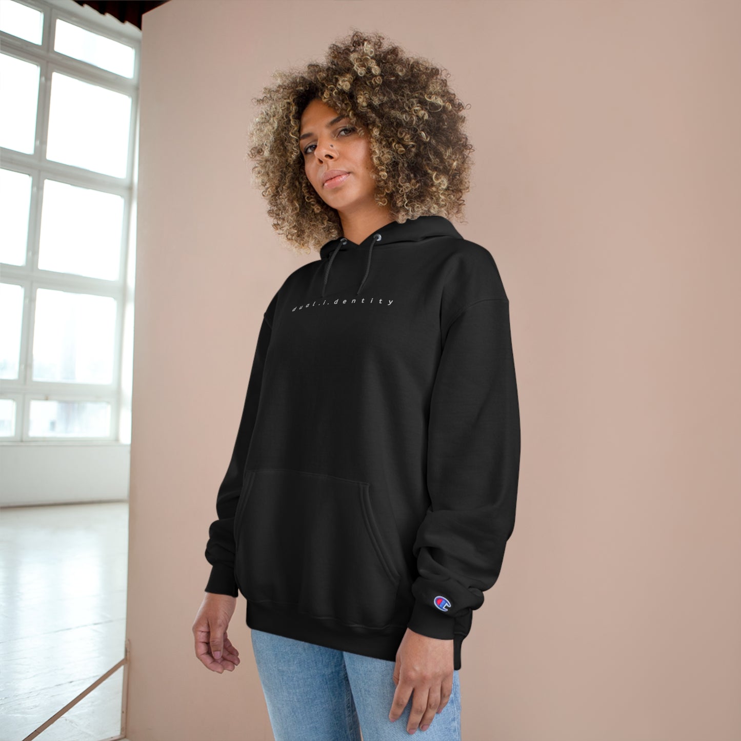 Dual Identity Black Hoodie – Minimalist Streetwear